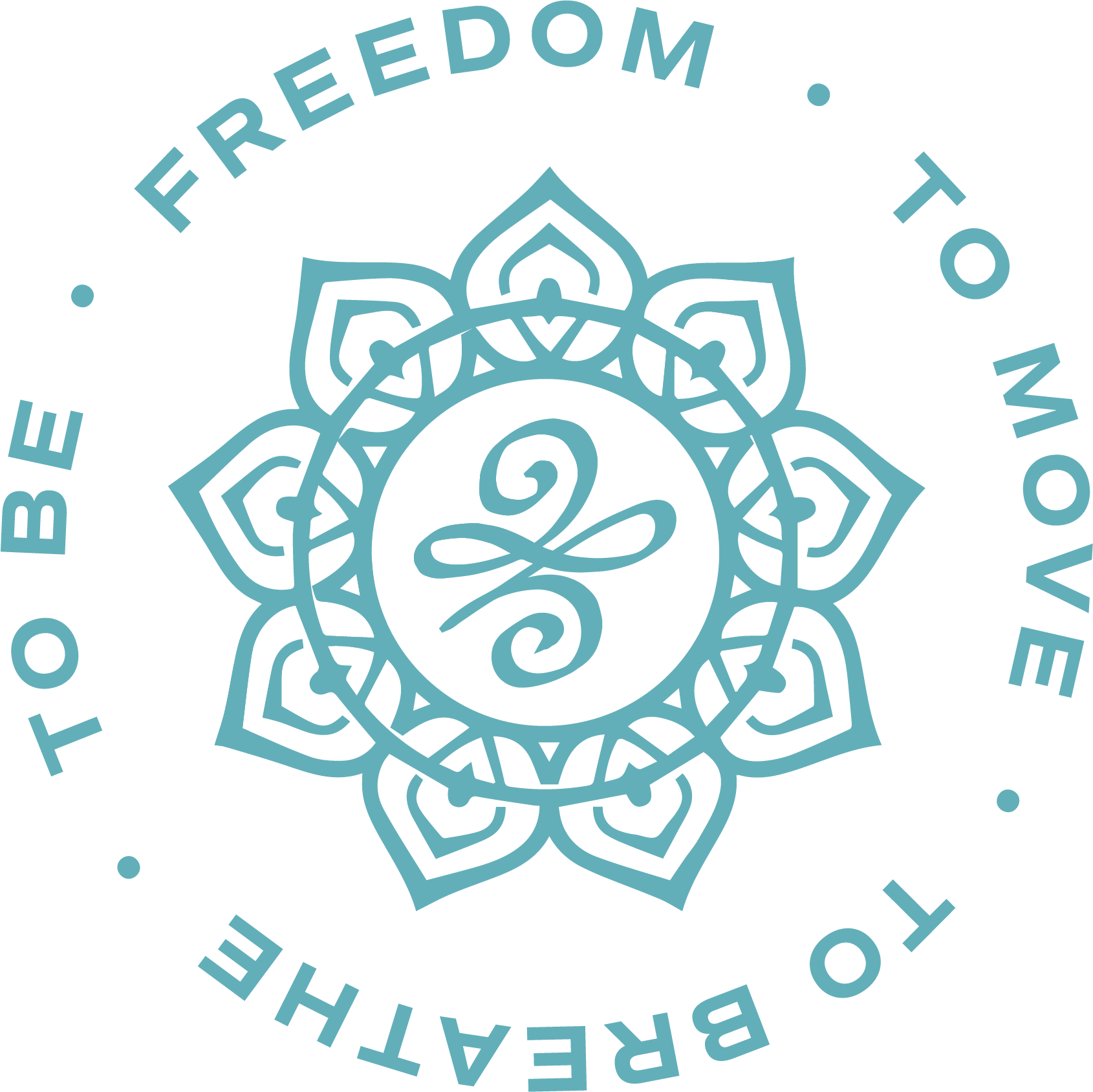 Unbound Yoga & Fitness Blue Mandala with Words